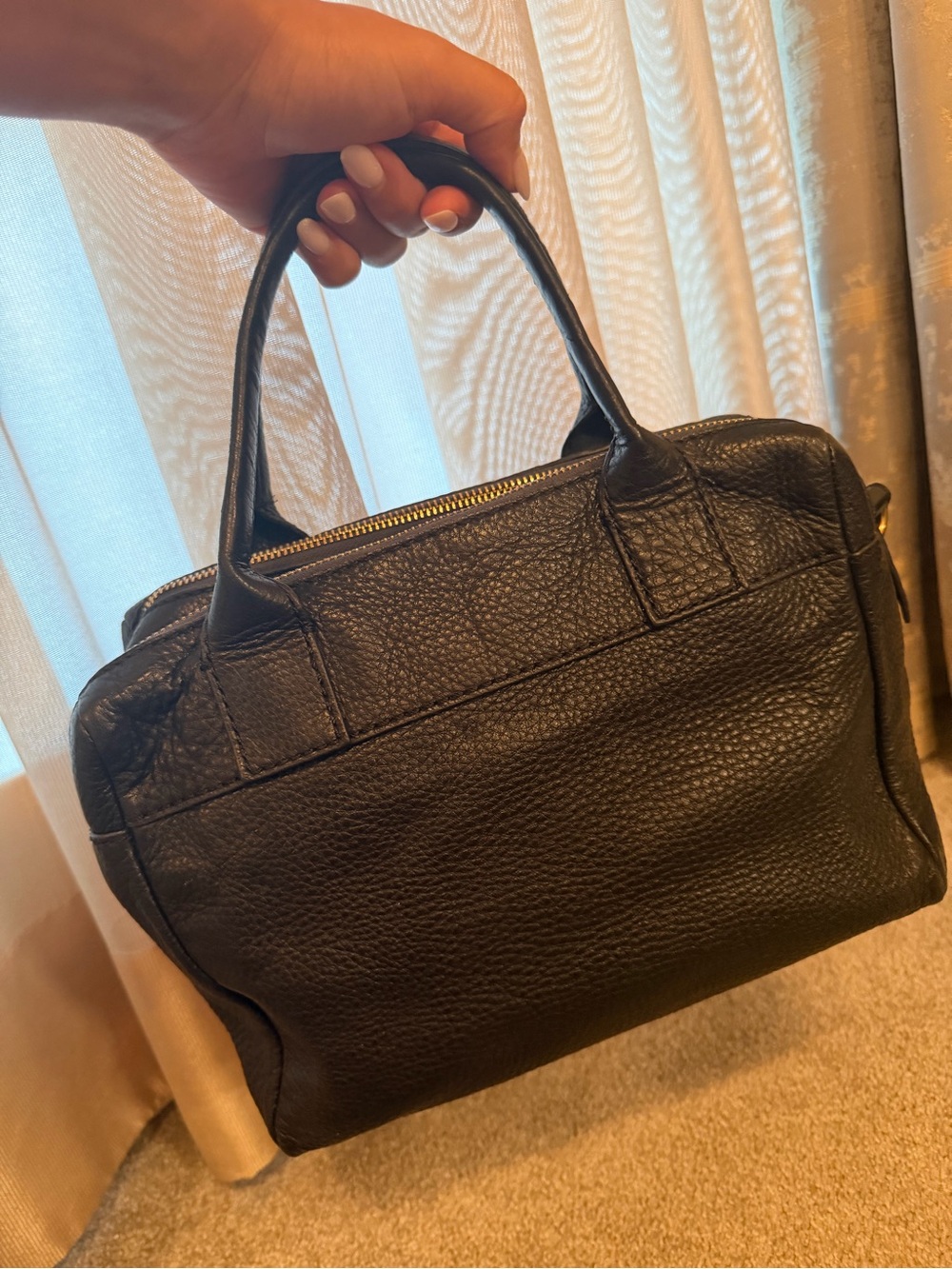 Fossil Black Pebbled Leather Satchel